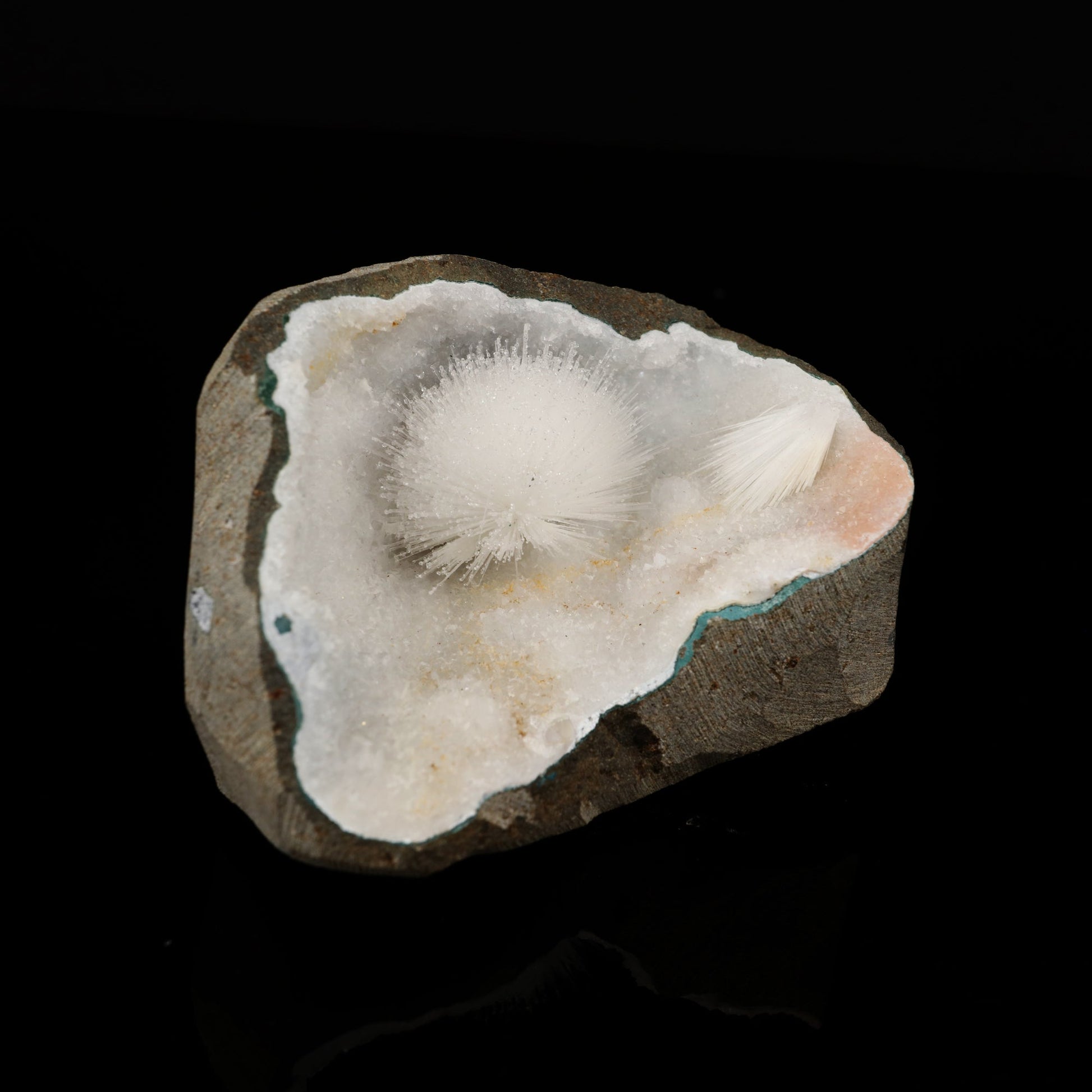 Mesolite Inside MM Quartz Geode Natural Mineral Specimen # B 5640 Mesolite Superb Minerals 