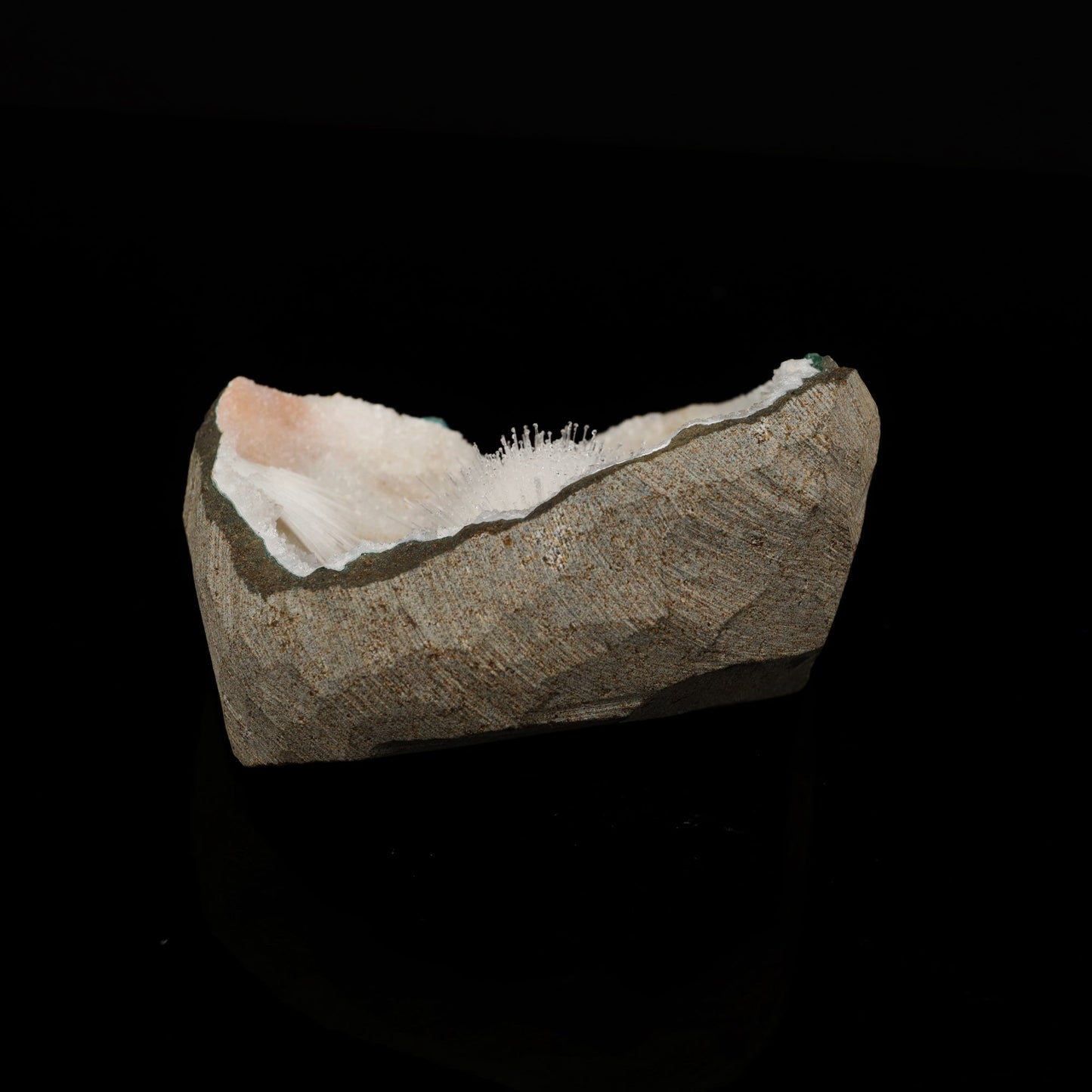 Mesolite Inside MM Quartz Geode Natural Mineral Specimen # B 5640 Mesolite Superb Minerals 
