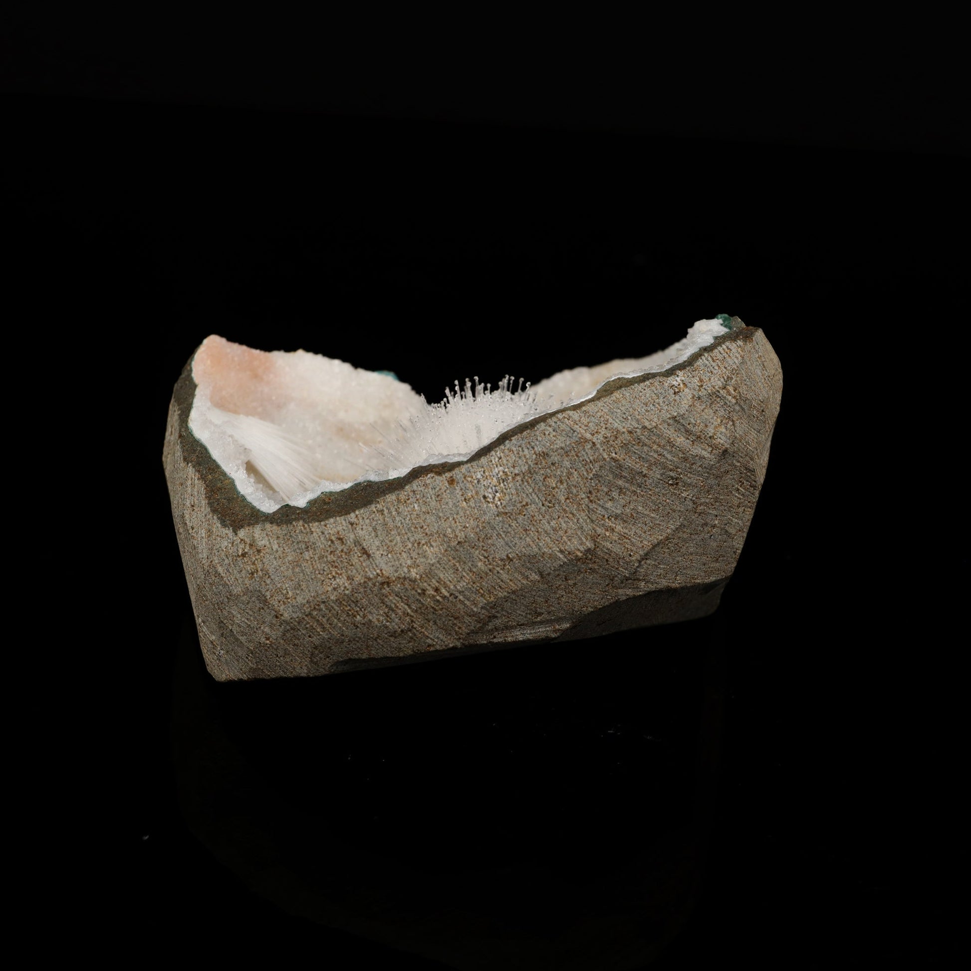 Mesolite Inside MM Quartz Geode Natural Mineral Specimen # B 5640 Mesolite Superb Minerals 