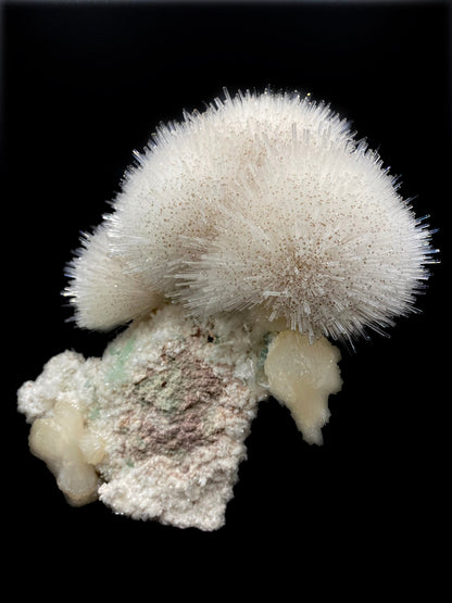 Mesolite white cotton ball on Mordenite Natural Mineral Specimen # DK189 Mesolite Superb Minerals 