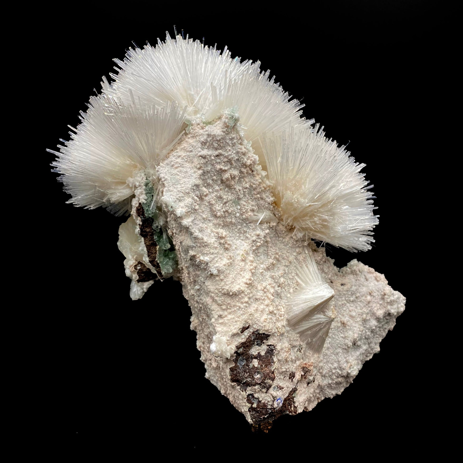 Mesolite white cotton ball on Mordenite Natural Mineral Specimen # DK189 Mesolite Superb Minerals 