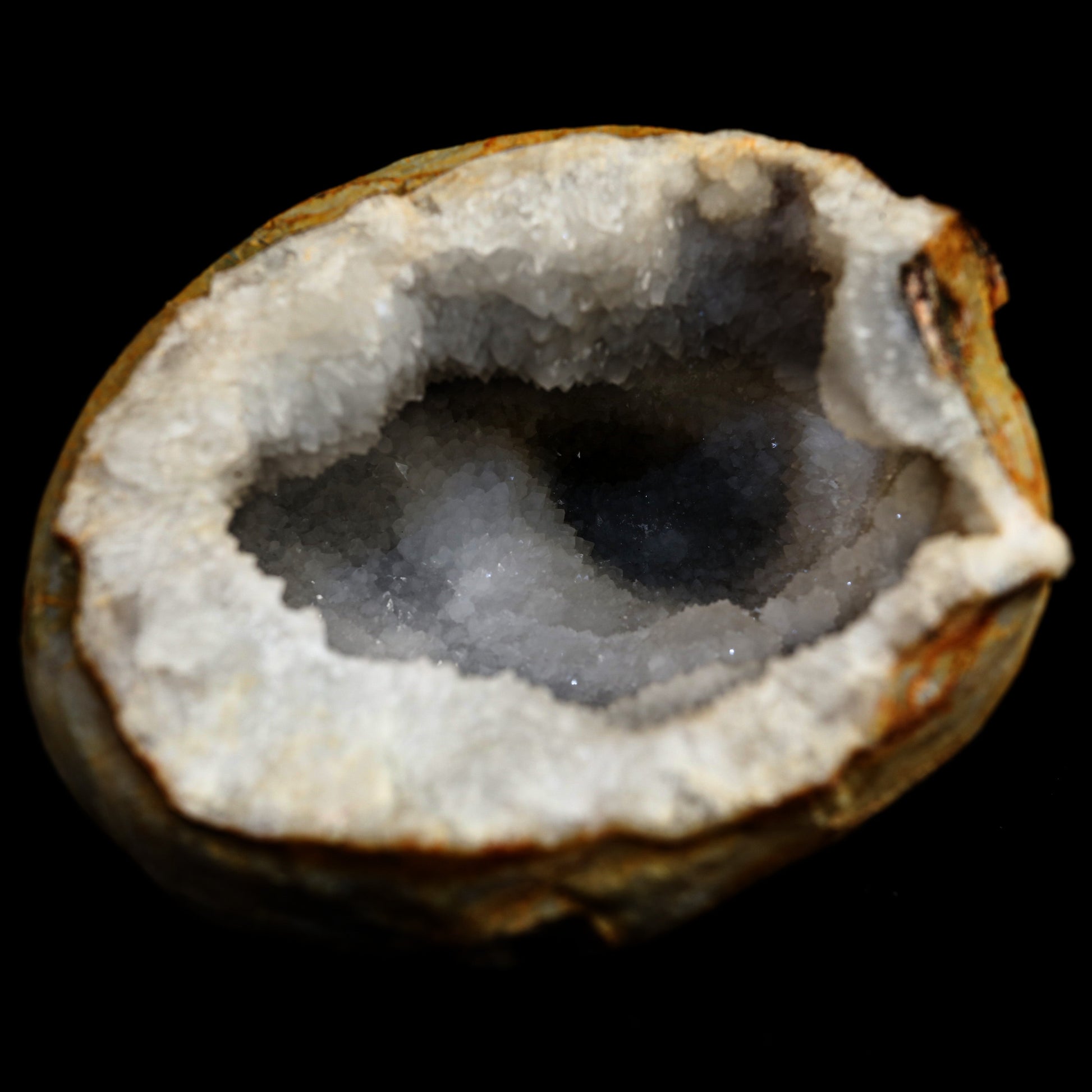 MM Quartz Geode Natural Mineral Specimen # B 5061  https://www.superbminerals.us/products/mm-quartz-geode-natural-mineral-specimen-b-5061  Features: With a geode lined with beige, glossy MM Quartz crystals, this is a beautiful piece. The crystals have a glossy, almost crystalline sheen to them, and their edges are sharp. This item has a gleaming sheen to it.