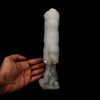 MM Quartz Sprakling Stalactite Natural Mineral Specimen # B 5169  https://www.superbminerals.us/products/mm-quartz-sprakling-stalactite-natural-mineral-specimen-b-5169  Features: Natural manufactured MM Quartz Stalactite from Nashik, India.This sculpture is self-standing and will look amazing in any collection, exhibition, or alter. Primary Mineral(s): MM Quartz Secondary Mineral(s): N/AMatrix: N/A 10 Inch x 3 InchWeight : 877 GmsLocality: Nashik, Maharashtra, 