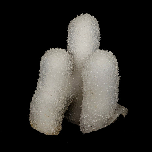 MM Quartz Triple Tower Formation Natural Mineral Specimen # B 5229  https://www.superbminerals.us/products/mm-quartz-triple-tower-formation-natural-mineral-specimen-b-5229  Features: A glossy covering of Apophyllite crystals is partially encrusted on a bright white, microcrystalline Quartz stalactite. The lustre, colour, and crystal formation, as well as the combination and contrast, are all remarkable.In good condition, this is a remarkable and attractive piece. Primary Mineral(s): MM 