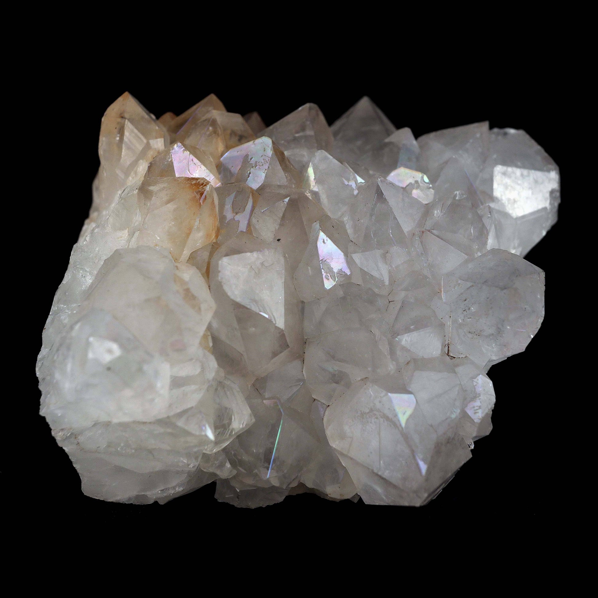 MM Quartz with Rainbow Effect 'Anandalite' Natural Mineral Specimen #…  https://www.superbminerals.us/products/mm-quartz-with-rainbow-effect-anandalite-natural-mineral-specimen-b-4594  Features:Anandalite is mined in India and is also known as Aurora Quartz or Rainbow Quartz. The clusters' tiny tips reflect luminous rainbows that arise on the quartz's surface (as opposed to the internal rainbows that reflect from within in other mineral specimens.) Surface rainbow reflections