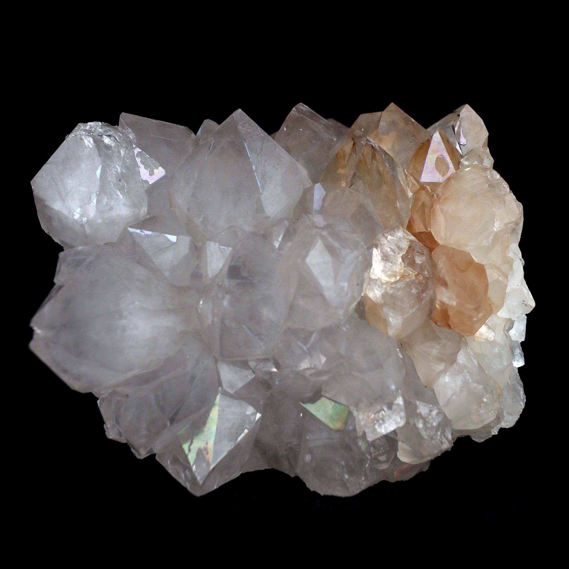 MM Quartz with Rainbow Effect 'Anandalite' Natural Mineral Specimen #…  https://www.superbminerals.us/products/mm-quartz-with-rainbow-effect-anandalite-natural-mineral-specimen-b-4594  Features:Anandalite is mined in India and is also known as Aurora Quartz or Rainbow Quartz. The clusters' tiny tips reflect luminous rainbows that arise on the quartz's surface (as opposed to the internal rainbows that reflect from within in other mineral specimens.) Surface rainbow reflections