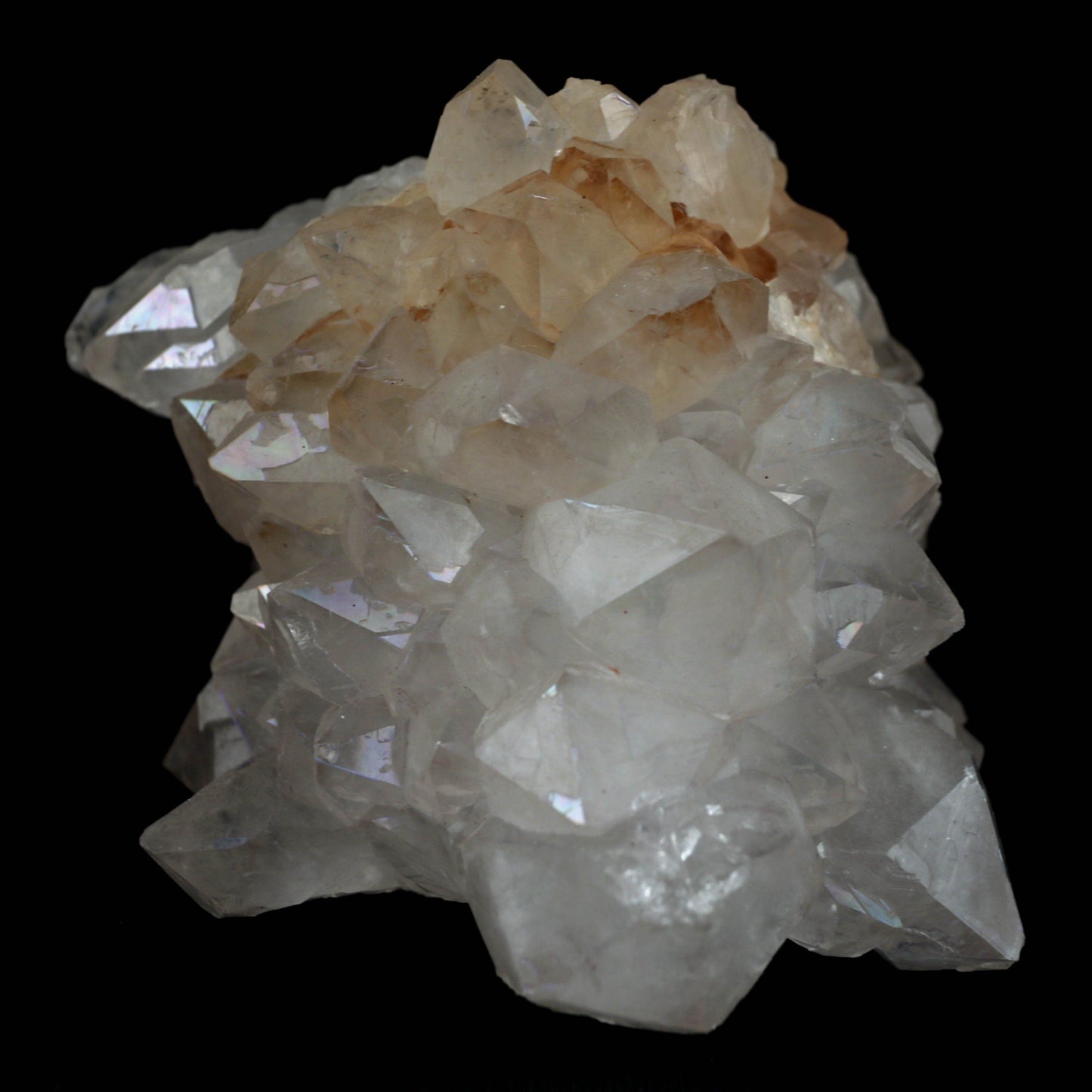 MM Quartz with Rainbow Effect 'Anandalite' Natural Mineral Specimen #…  https://www.superbminerals.us/products/mm-quartz-with-rainbow-effect-anandalite-natural-mineral-specimen-b-4594  Features:Anandalite is mined in India and is also known as Aurora Quartz or Rainbow Quartz. The clusters' tiny tips reflect luminous rainbows that arise on the quartz's surface (as opposed to the internal rainbows that reflect from within in other mineral specimens.) Surface rainbow reflections