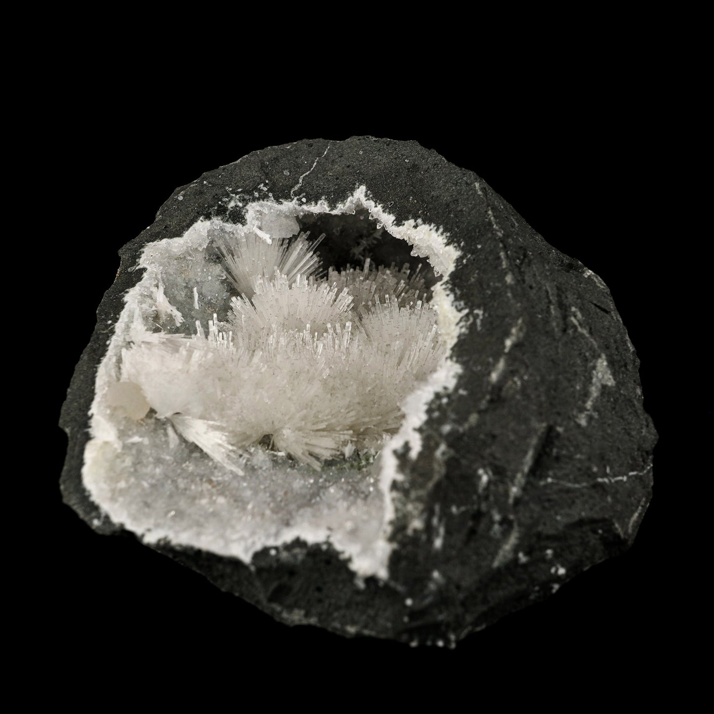 Natrolite Sprays Inside MM Quartz Geode Natural Mineral Specimen # B 5917 Natrolite Superb Minerals 