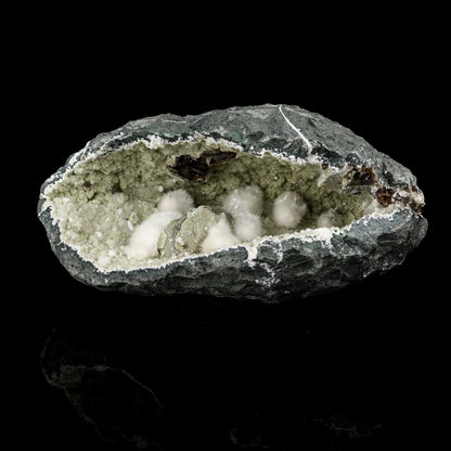 Okenite Big Puffballs Inside Chalcedony Geode Natural Mineral Specimen # B 5694 Okenite Superb Minerals 