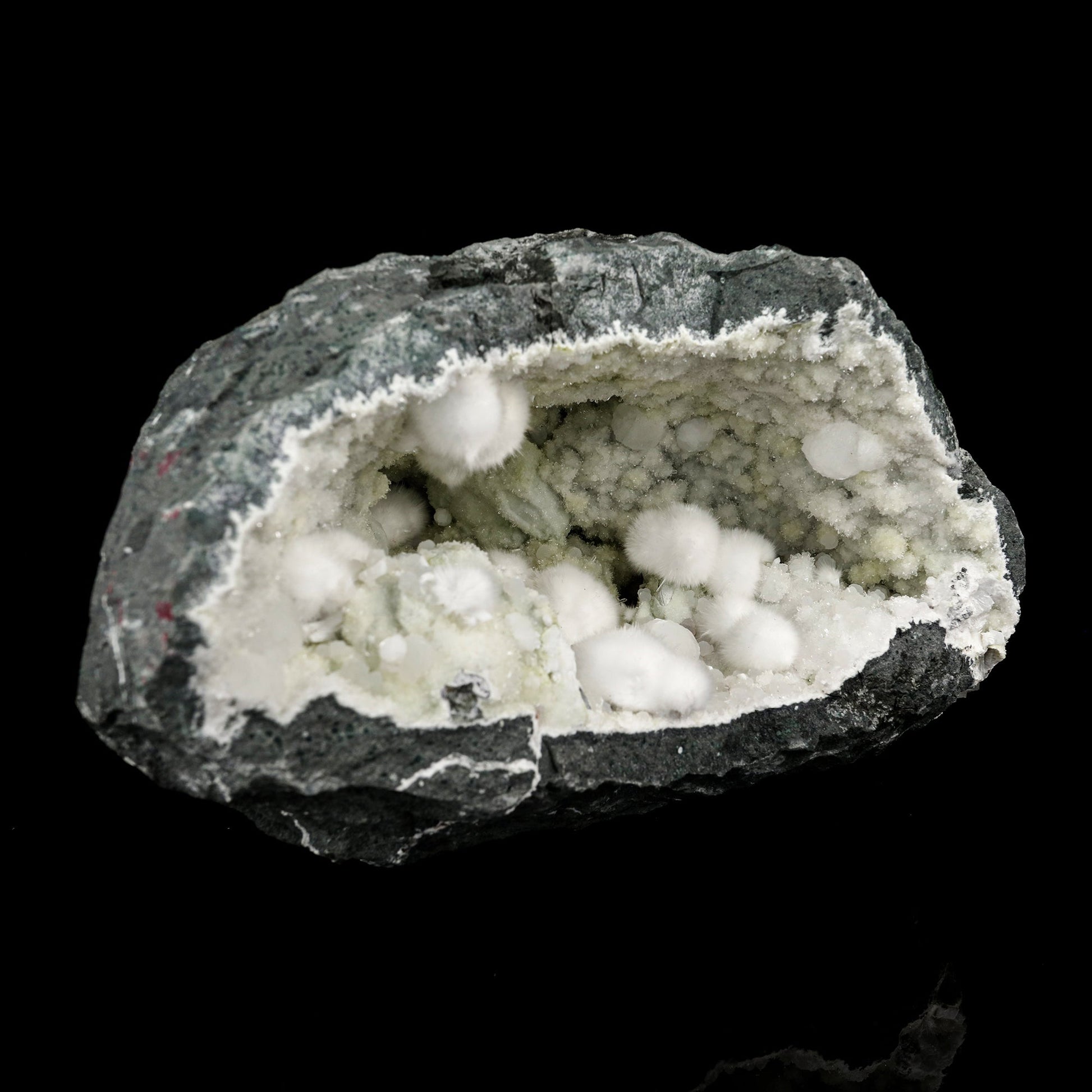 Okenite Big Puffballs Inside Chalcedony Geode Natural Mineral Specimen # B 5701 Okenite Superb Minerals 