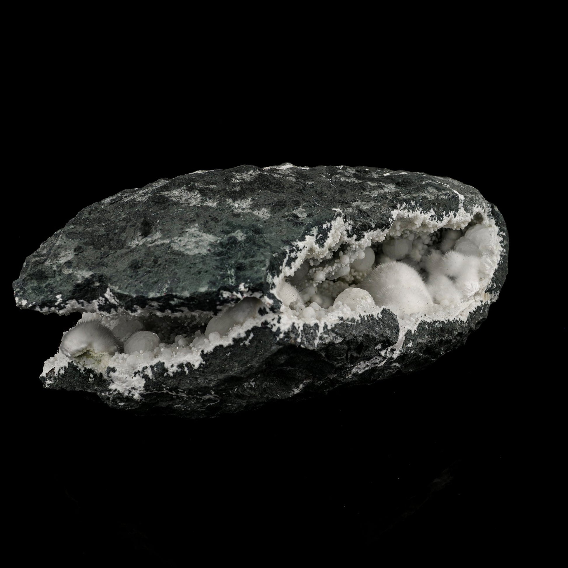 Okenite Big Puffballs Inside Chalcedony Geode Natural Mineral Specimen # B 5713 Okenite Superb Minerals 