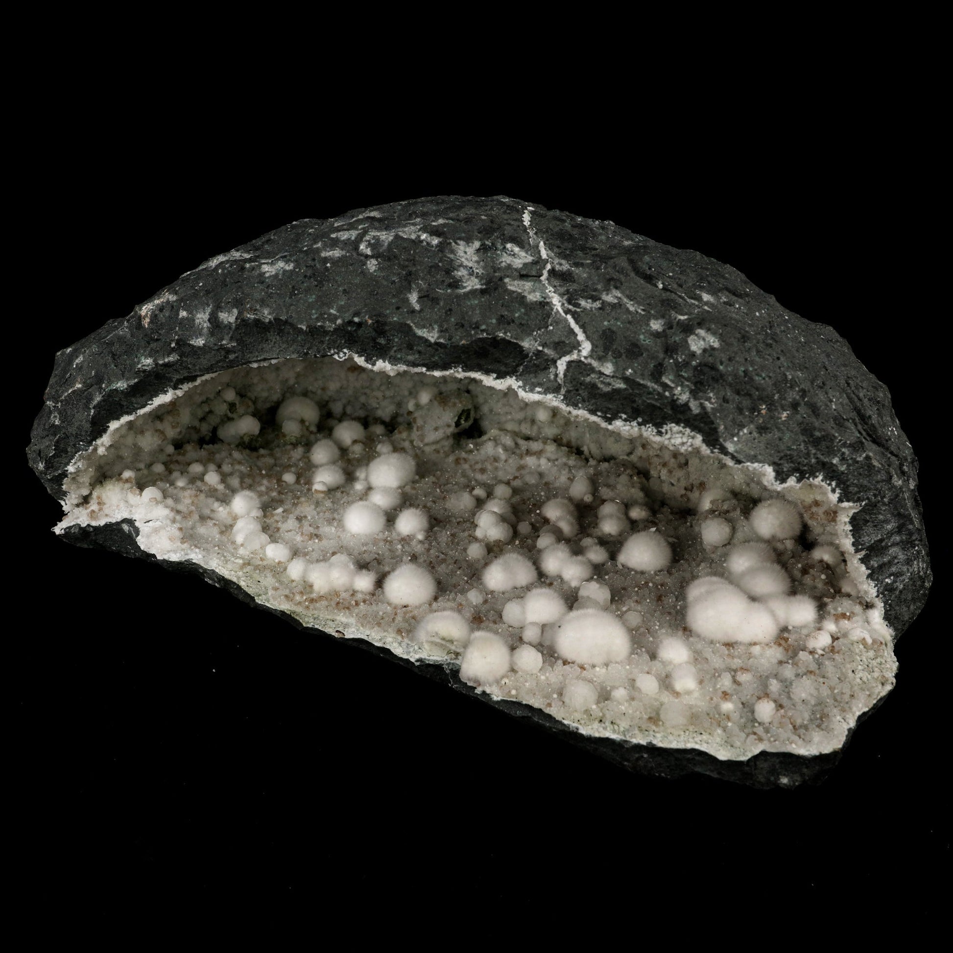 Okenite Big Puffballs Inside Chalcedony Geode Natural Mineral Specimen # B 5859 Okenite Superb Minerals 