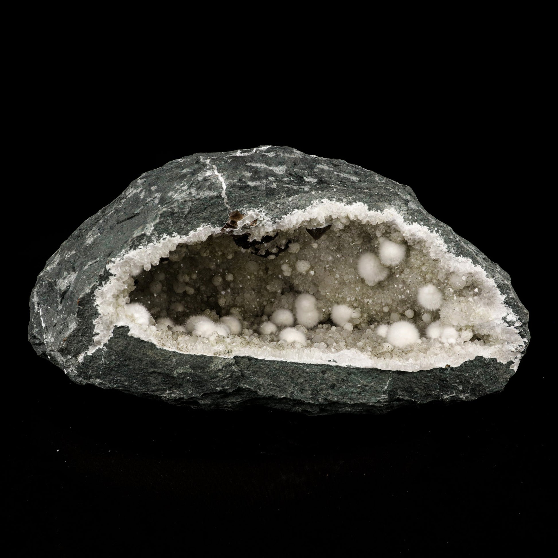 Okenite Big Puffballs Inside Chalcedony Geode Natural Mineral Specimen # B 5863 okenite Superb Minerals 