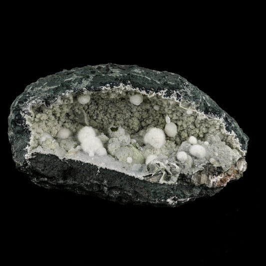 Okenite Big Puffballs Inside Chalcedony Geode Natural Mineral Specimen # B 6122 Okenite Superb Minerals 