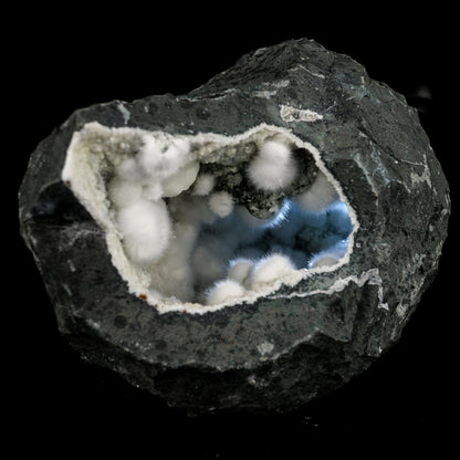 Okenite Big Puffballs Inside Chalcedony Geode Natural Mineral Specimen # B 6199 Okenite Superb Minerals 