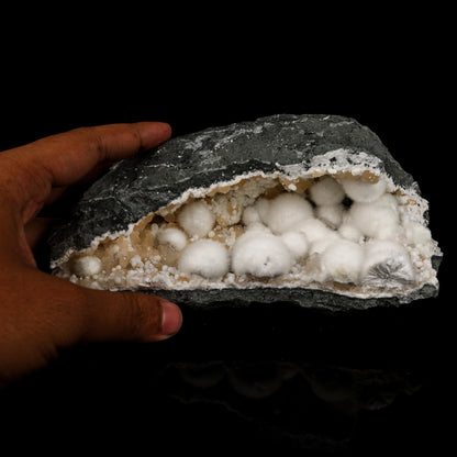 Okenite Big Puffballs Inside Gyrolite Geode Natural Mineral Specimen # B 6171 Okenite Superb Minerals 