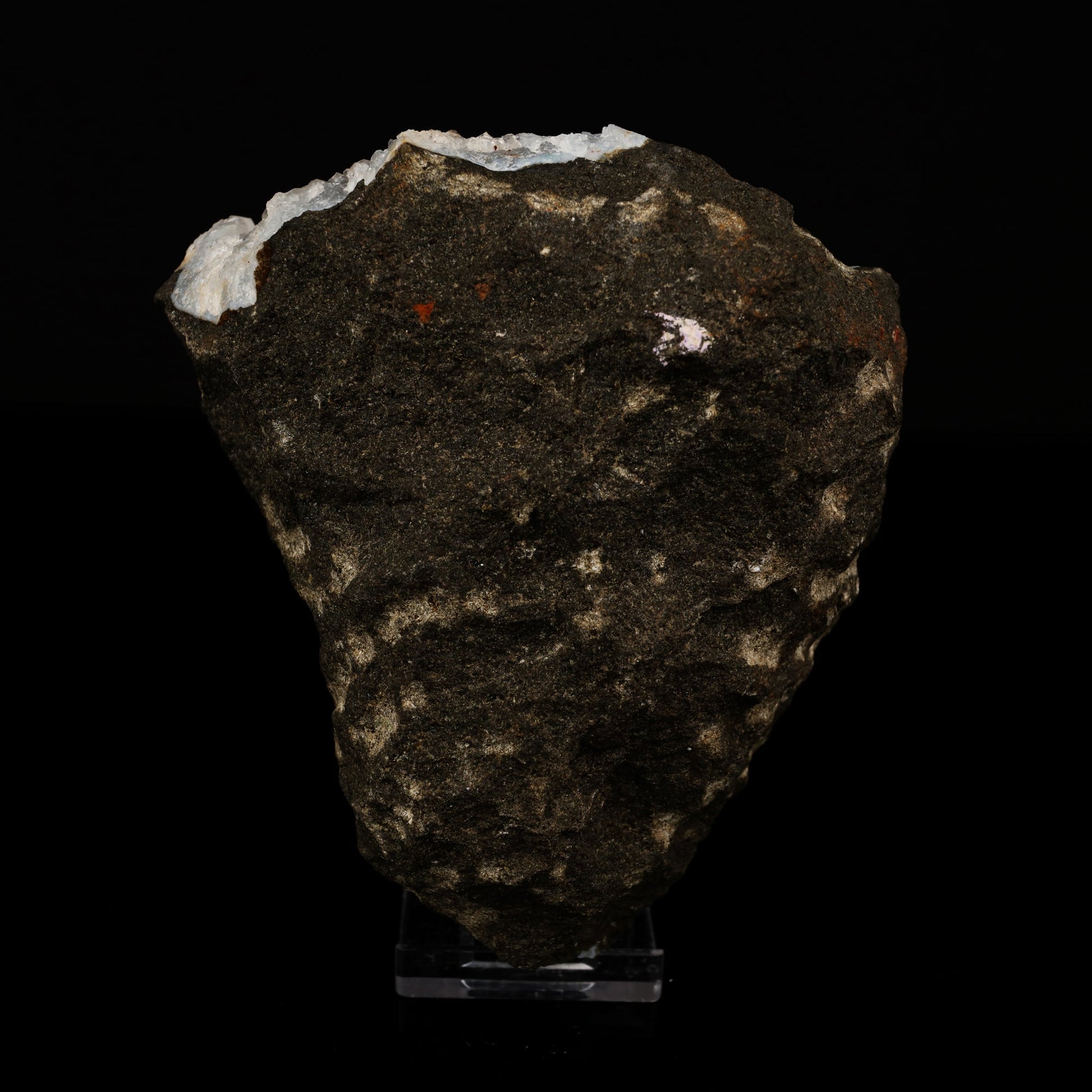 Okenite Puff Balls Inside MM Quartz Geode Natural Mineral Specimen# B 5622 Okenite Superb Minerals 