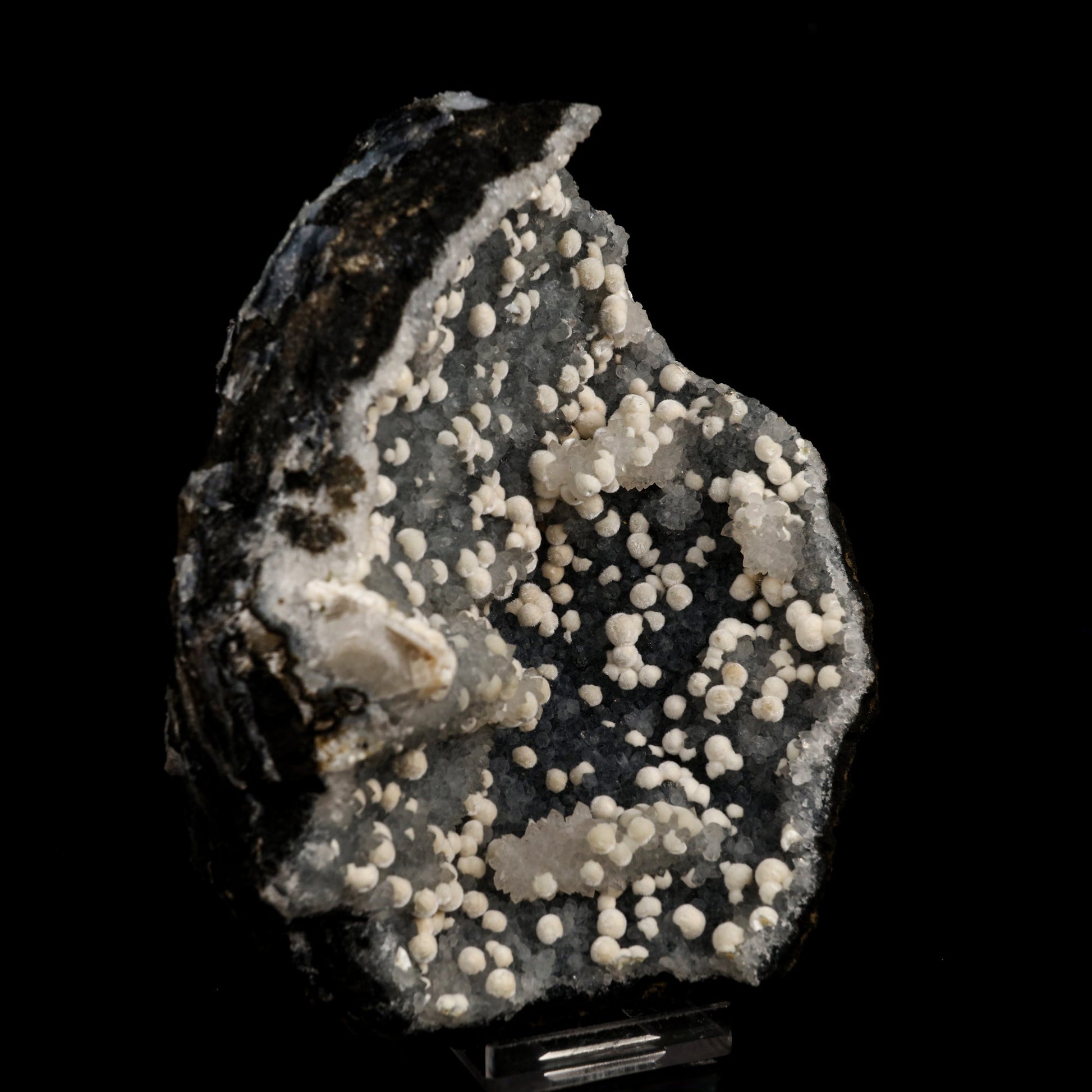 Okenite Small Puffballs on MM Quartz Natural Mineral Specimen # B 5879 Okenite Superb Minerals 