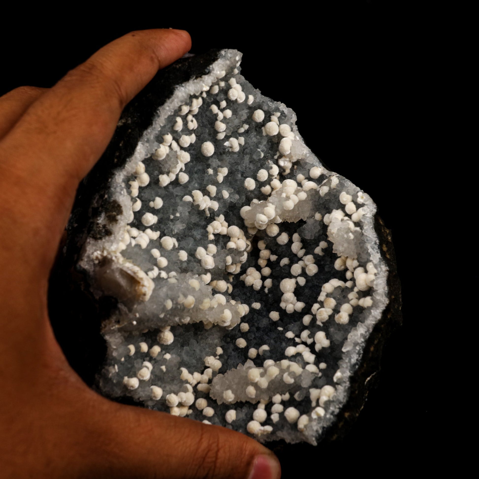 Okenite Small Puffballs on MM Quartz Natural Mineral Specimen # B 5879 Okenite Superb Minerals 