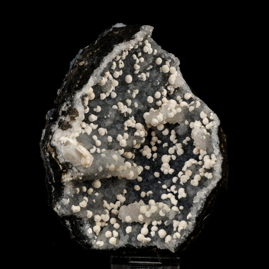 Okenite Small Puffballs on MM Quartz Natural Mineral Specimen # B 5879 Okenite Superb Minerals 