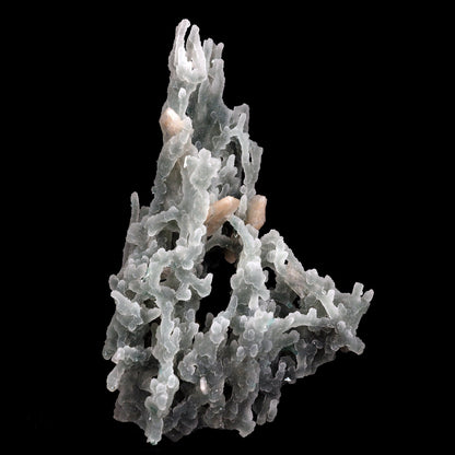 Pink Stilbite Crystal on Chalcedony Sea Coral Formation Natural Minera…  https://www.superbminerals.us/products/pink-stilbite-crystal-on-chalcedony-sea-coral-formation-natural-mineral-specimen-b-4457  Features:Unusual Stilbite from India, exhibiting a transparent, beige crystal with a pearly sheen sitting atop an off-white stalactitic Chalcedony cluster in an aesthetically pleasing display. A one-of-a-kind item in superb condition. Primary Mineral(s): StilbiteSecondary 