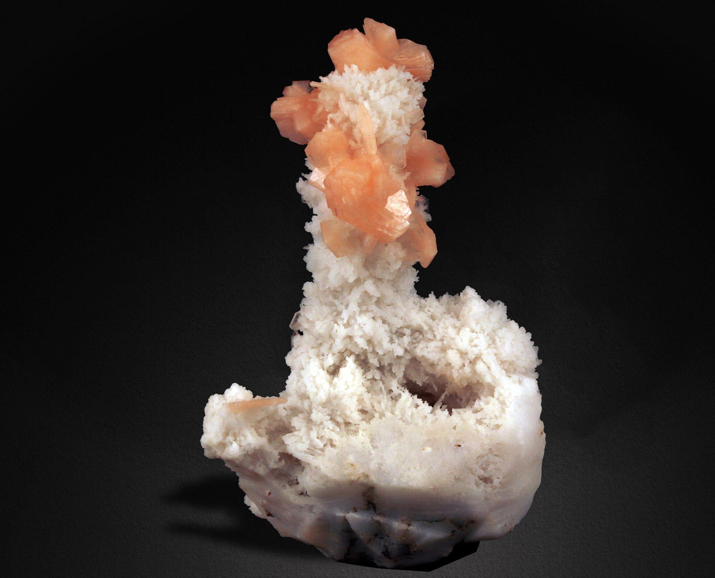 Pink Stilbite Crystals on Chalcedony #W41 Stilbite Superb Minerals 