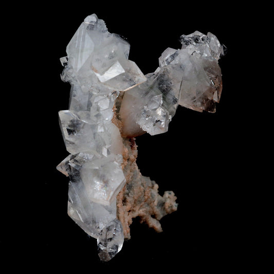 Pointed Apophyllite with Stilbite On Chalcedony Natural Mineral # B 4…  https://www.superbminerals.us/products/pointed-apophyllite-with-stilbite-on-chalcedony-natural-mineral-b-4178  Features:Very fine classic Apophyllite specimen with Stilbite on Quartz from the Jalgaon area Deccan Trap flood Basalts. Sharply formed crystals of Apophyllite, displaying strong development of prism and pyramidal faces. Crystals of Apophyllite have pleasing color less gemmy pyramidal areas due to hematite inclusions
