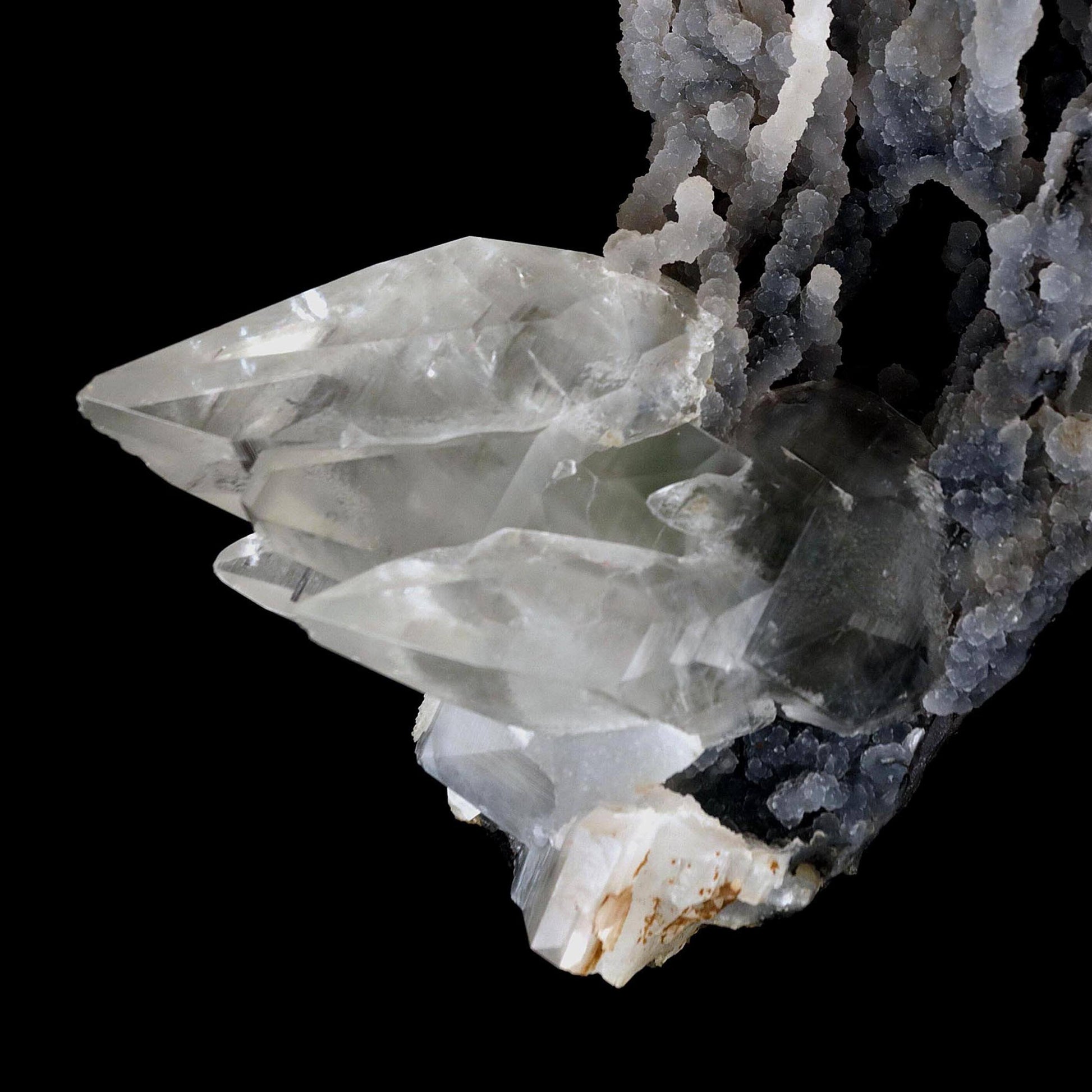 Pointed Calcite Crystal On Chalcedony Coral Formation Natural Mineral Specimen # B 4642 Calcite Superb Minerals 