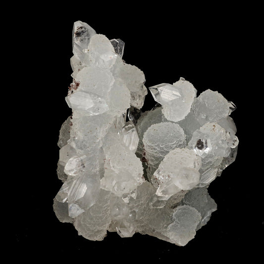 Pointed Clear Apophyllite on Chalcedony Natural Mineral Specimen # B …  https://www.superbminerals.us/products/pointed-clear-apophyllite-on-chalcedony-natural-mineral-specimen-b-5212  Features: One big intersecting doubly-terminated crystal of colorless Apophyllite perched on small plate of white chalcedony Microcrystals. The tip of the smaller crystal is cleaved with a clean surface. Primary Mineral(s): ApophylliteSecondary Mineral(s): N/AMatrix: Chalcedony 3.5 Inch x 3 InchWeight : 302 
