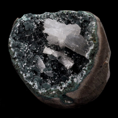 Rare Find Epi-Stilbite Inside Black Chalcedony Natural Mineral Specime…  https://www.superbminerals.us/products/rare-find-epi-stilbite-inside-black-chalcedony-natural-mineral-specimen-b-4736  Features: Beautiful, complete, radial aggregates of white Epistilbite on basalt matrix make this a one-of-a-kind find. The entire Epistilbite collection is unblemished, and the object shines out wonderfully in the collection. Although Epistilbite crystals found outside of India are often small, the greatest examples