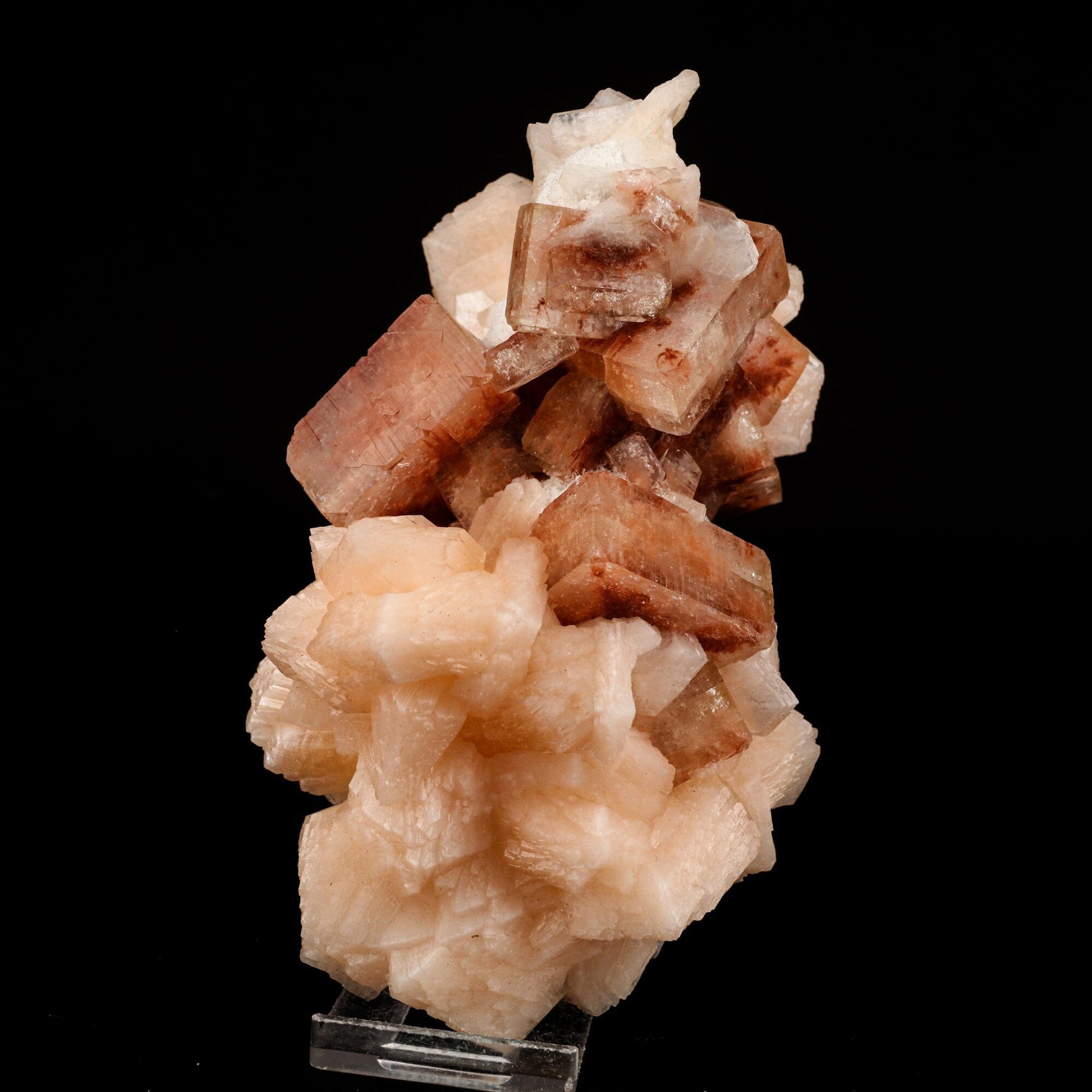 Red Apophyllite Cube With Stilbite Natural Mineral Specimen # B 6569 Apophyllite Superb Minerals 
