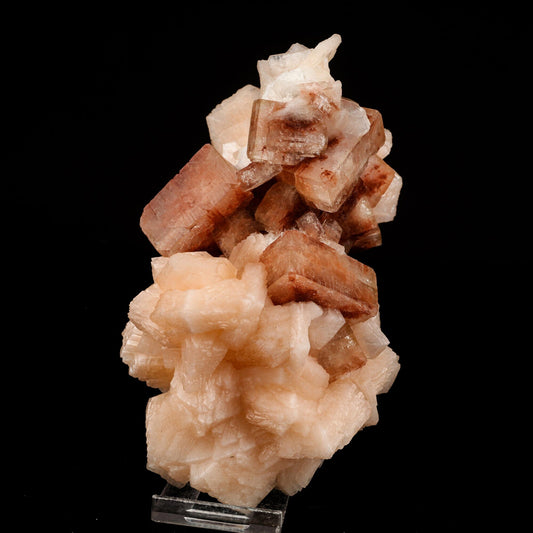 Red Apophyllite Cube With Stilbite Natural Mineral Specimen # B 6569 Apophyllite Superb Minerals 