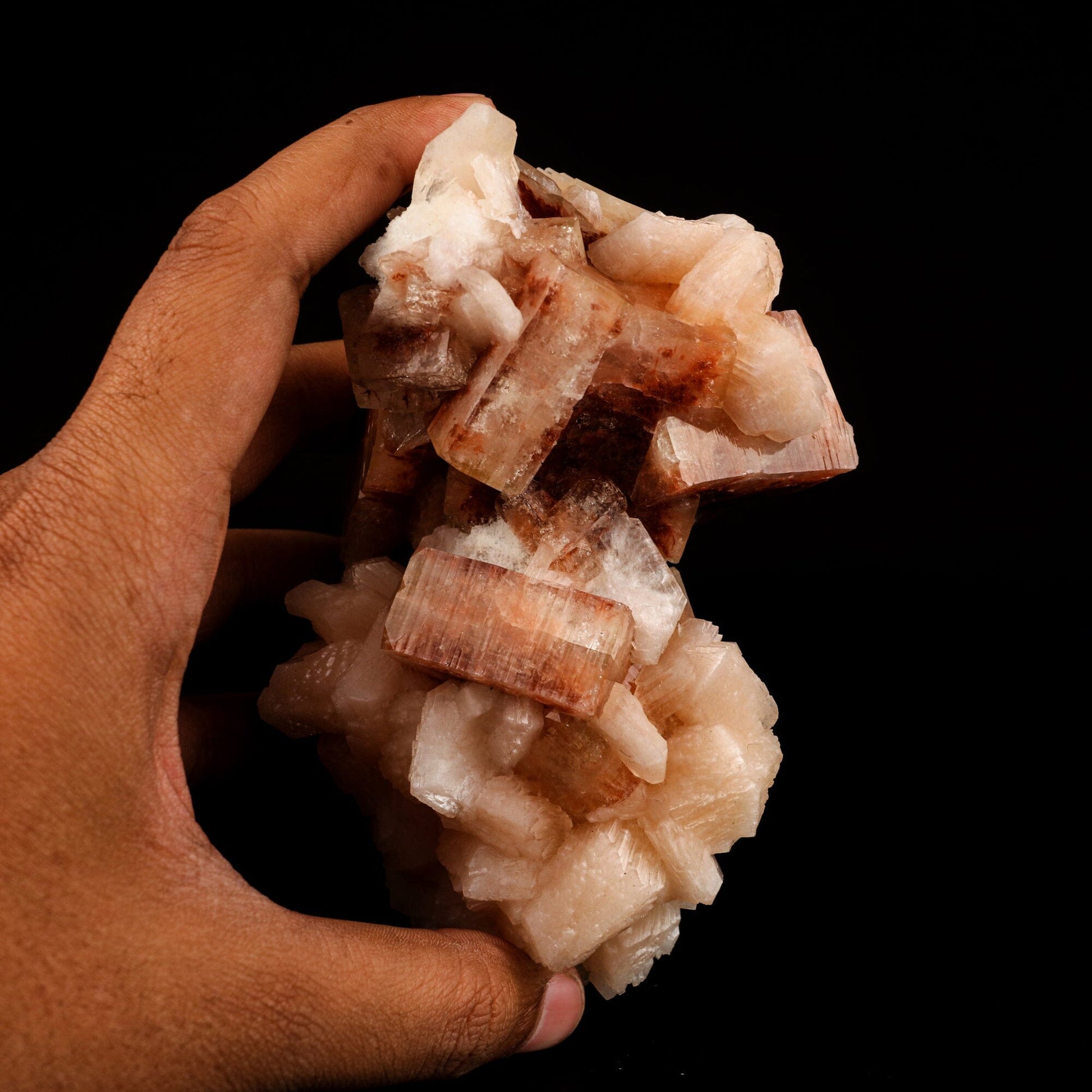 Red Apophyllite Cube With Stilbite Natural Mineral Specimen # B 6569 Apophyllite Superb Minerals 