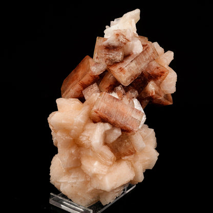 Red Apophyllite Cube With Stilbite Natural Mineral Specimen # B 6569 Apophyllite Superb Minerals 