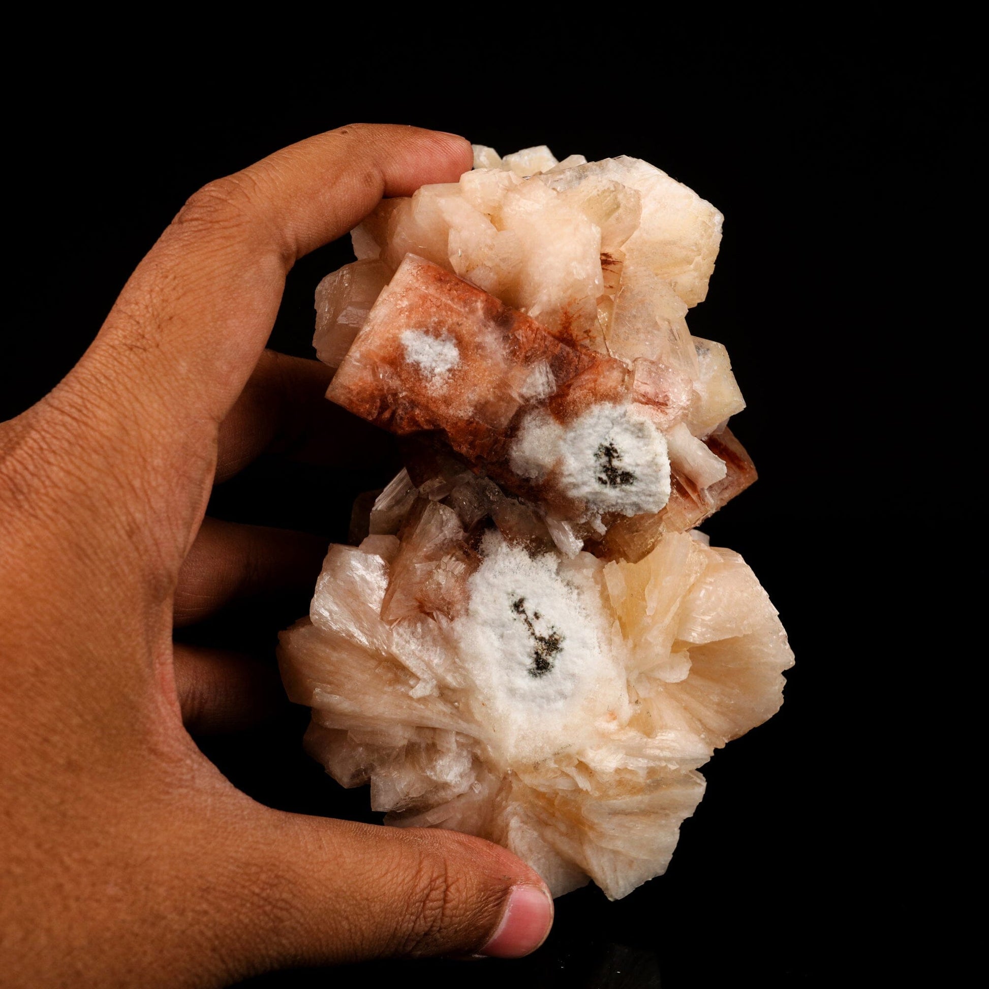 Red Apophyllite Cube With Stilbite Natural Mineral Specimen # B 6569 Apophyllite Superb Minerals 