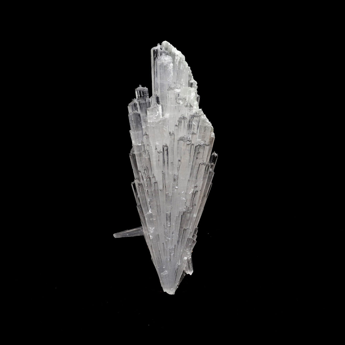 Scolecite Accular Spray Natural Mineral Specimen # B 5279  https://www.superbminerals.us/products/scolecite-accular-spray-natural-mineral-specimen-b-5279  Features: This specimen features a large, radial formation of colorless, transparent, lustrous acicular Scolecite crystals on peach-colored Stilbite. Primary Mineral(s): Scolecite Secondary Mineral(s): N/AMatrix: N/A 6 Inch x 2.5 InchWeight : 145 GmsLocality: Aurangabad, Maharashtra, India Year of Discovery: 2021