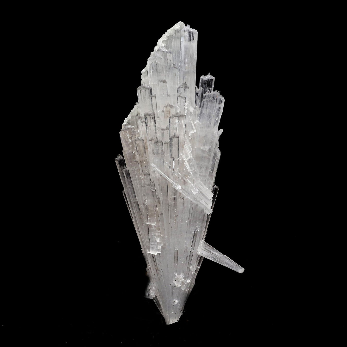 Scolecite Accular Spray Natural Mineral Specimen # B 5279  https://www.superbminerals.us/products/scolecite-accular-spray-natural-mineral-specimen-b-5279  Features: This specimen features a large, radial formation of colorless, transparent, lustrous acicular Scolecite crystals on peach-colored Stilbite. Primary Mineral(s): Scolecite Secondary Mineral(s): N/AMatrix: N/A 6 Inch x 2.5 InchWeight : 145 GmsLocality: Aurangabad, Maharashtra, India Year of Discovery: 2021