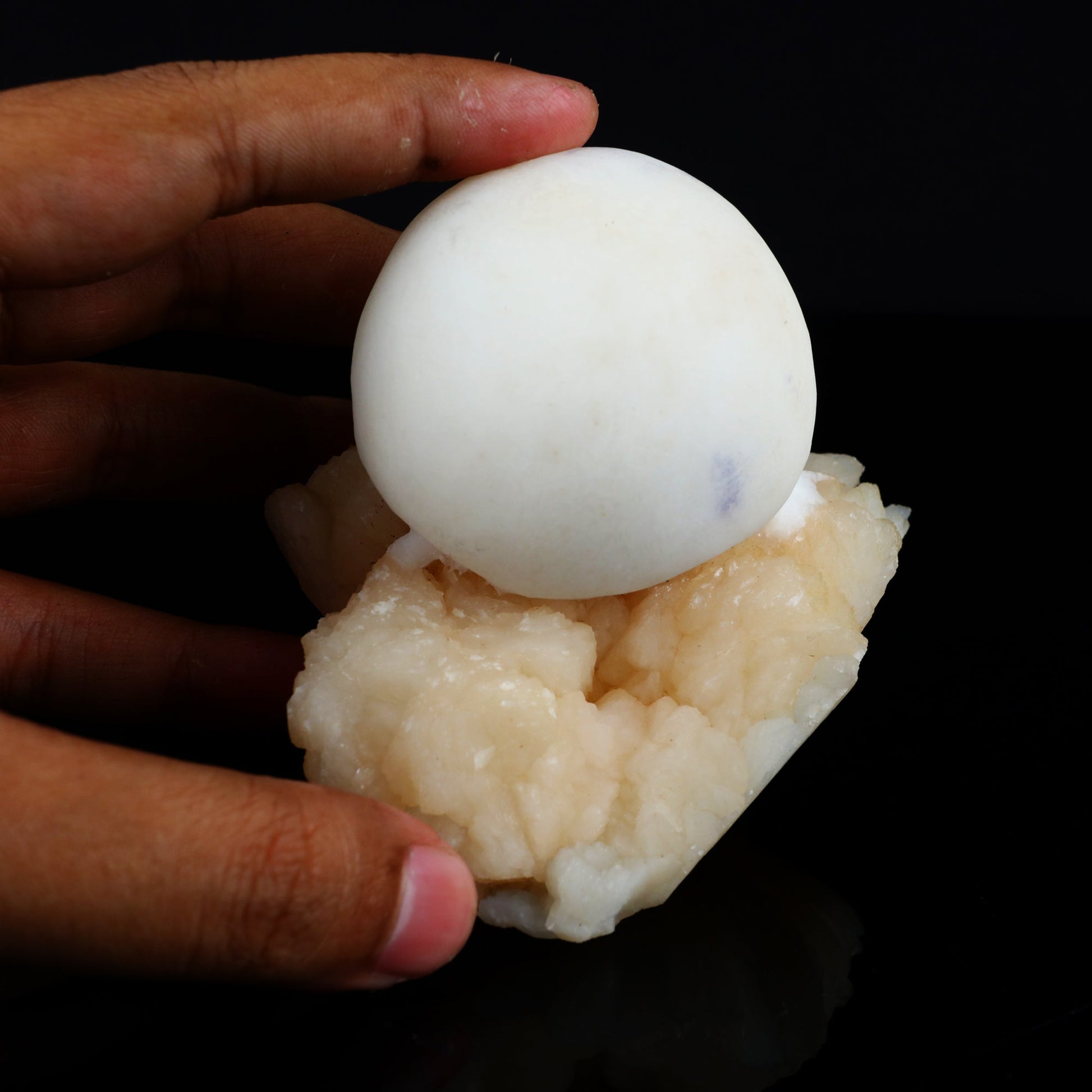 Scolecite Ball on Stilbite Natural Mineral Specimen # B 5559 Scolecite Superb Minerals 