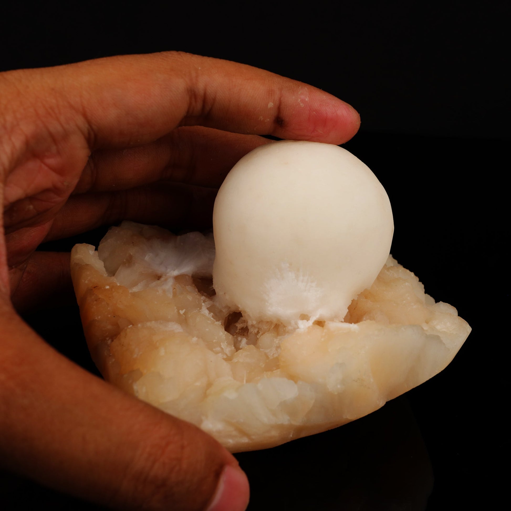 Scolecite Ball on Stilbite Natural Mineral Specimen # B 5578 Scolecite Superb Minerals 