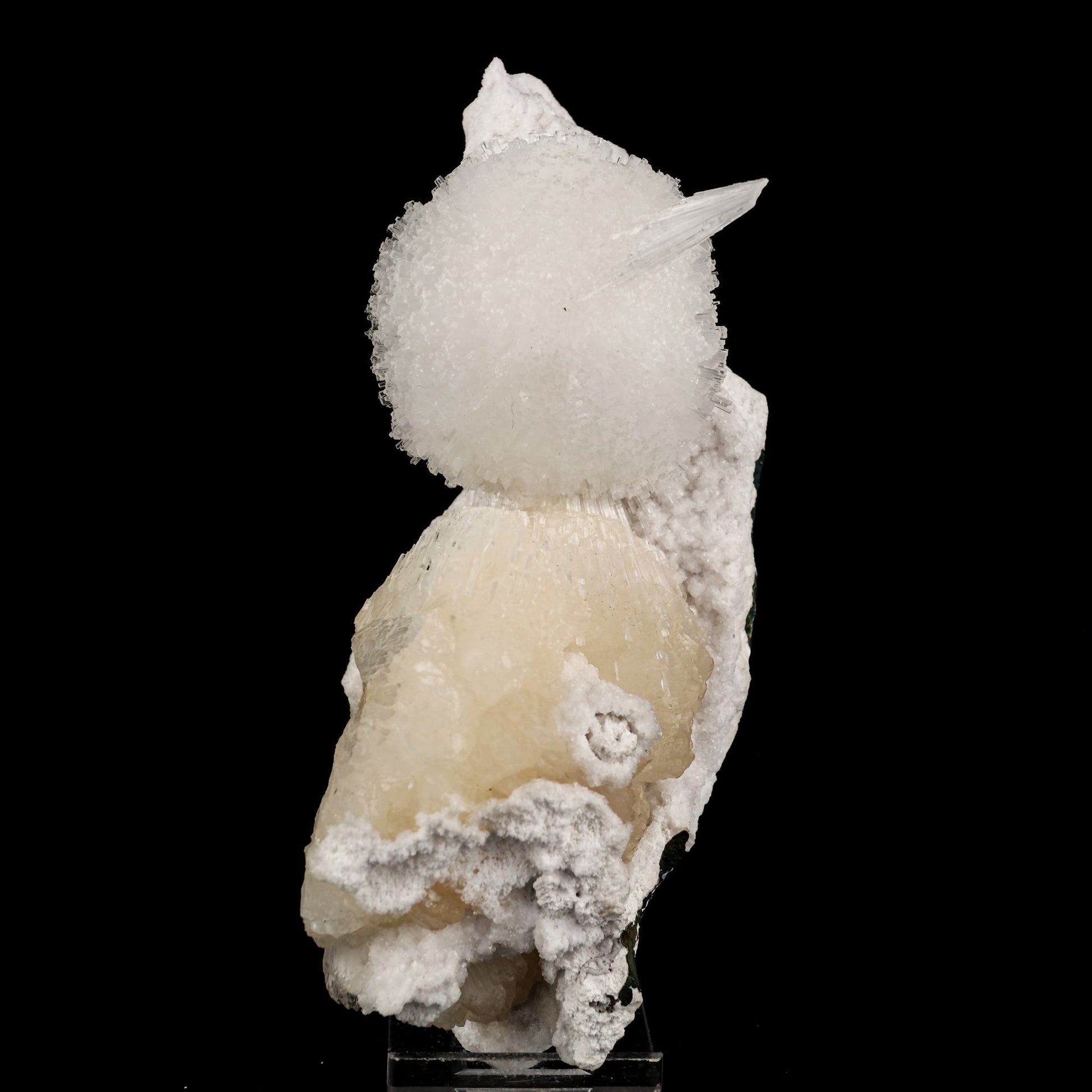 Scolecite Ball on Stilbite Snail like Structure Natural Mineral Specimen # B 6020 Scolecite Superb Minerals 