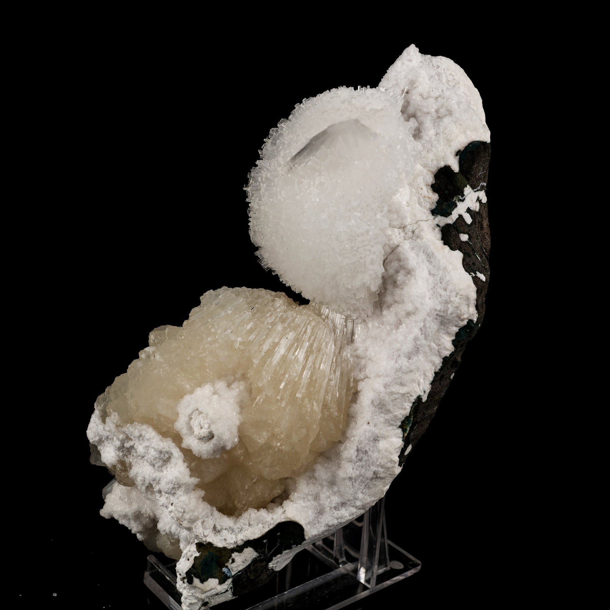 Scolecite Ball on Stilbite Snail like Structure Natural Mineral Specimen # B 6020 Scolecite Superb Minerals 