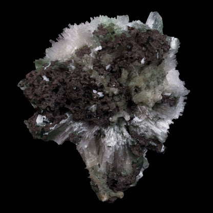 Scolecite Galssy Spehere with Apophyllite Natural Mineral Specimen # …  https://www.superbminerals.us/products/scolecite-galssy-spehere-with-apophyllite-natural-mineral-specimen-b-4609  Features: A rich porcupine quill spray of glassy scolecite needles is artfully placed over a basalt substrate coated in mint-green, frosted Tetragonal Apophyllite crystals.Large combination material that is both exceptional and uncommon in today's market. Primary Mineral(s): Scolecite
