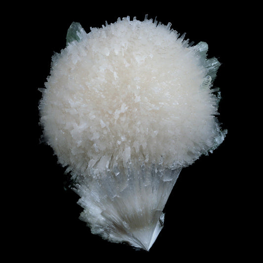 Scolecite Galssy Spehere with Apophyllite Natural Mineral Specimen # …  https://www.superbminerals.us/products/scolecite-galssy-spehere-with-apophyllite-natural-mineral-specimen-b-4609  Features: A rich porcupine quill spray of glassy scolecite needles is artfully placed over a basalt substrate coated in mint-green, frosted Tetragonal Apophyllite crystals.Large combination material that is both exceptional and uncommon in today's market. Primary Mineral(s): Scolecite