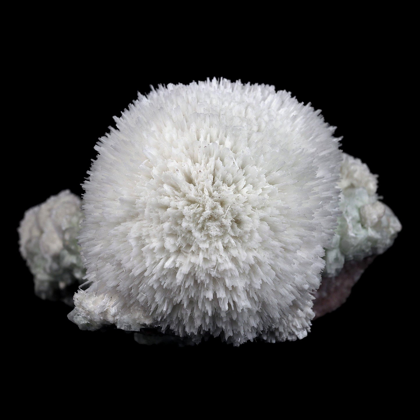 Scolecite Hemispheres with Apophyllite on Stilibite Natural Mineral Sp…  https://www.superbminerals.us/products/scolecite-hemispheres-with-apophyllite-on-stilibite-natural-mineral-specimen-b-4421  Features:A stunning specimen featuring a large, hemispherical formation of colorless, transparent, lustrous acicular Scolecite crystals on peach-colored Stilbite. An amazing piece with superb crystal formation, contrast, luster and contrast. In excellent condition. A great addition to any collection.