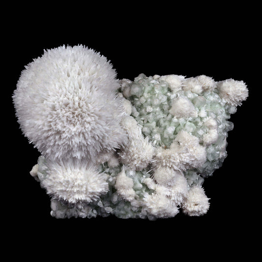 Scolecite Hemispheres with Apophyllite on Stilibite Natural Mineral Sp…  https://www.superbminerals.us/products/scolecite-hemispheres-with-apophyllite-on-stilibite-natural-mineral-specimen-b-4421  Features:A stunning specimen featuring a large, hemispherical formation of colorless, transparent, lustrous acicular Scolecite crystals on peach-colored Stilbite. An amazing piece with superb crystal formation, contrast, luster and contrast. In excellent condition. A great addition to any collection.