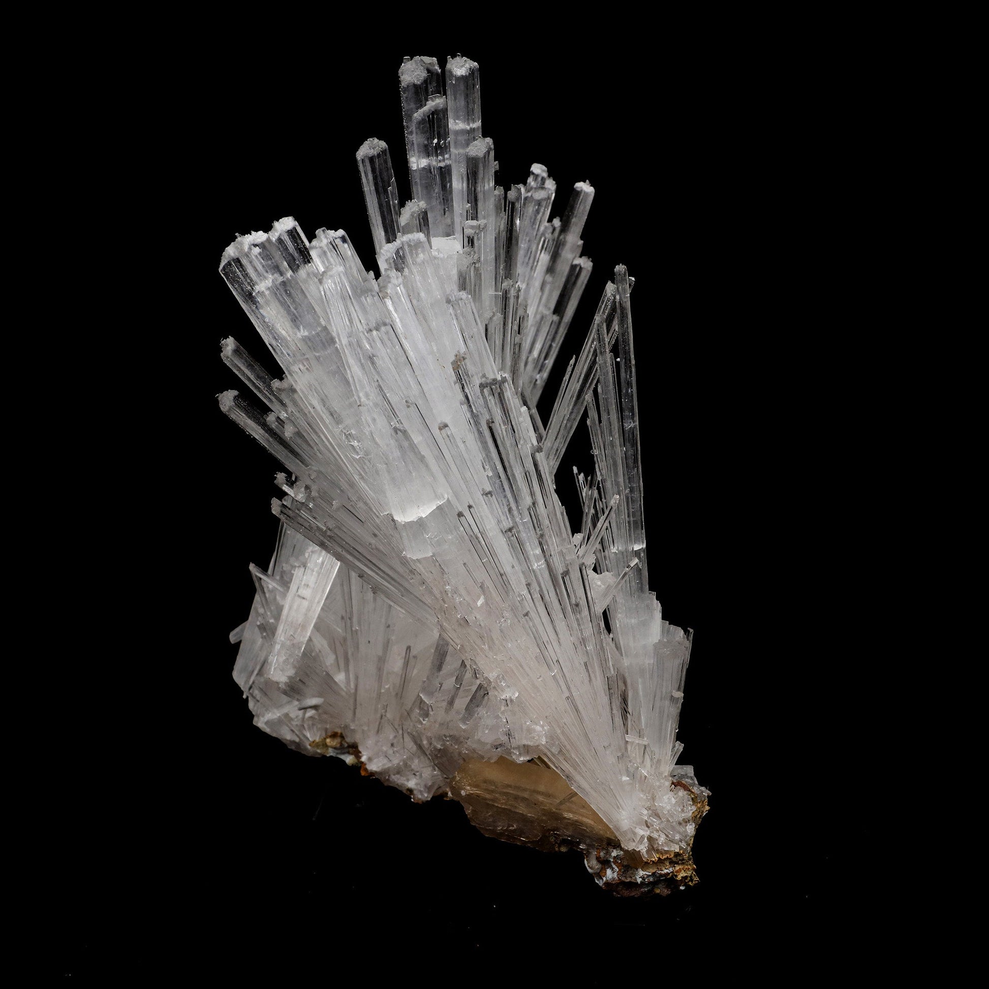 Scolecite Intergrown Sprays on Stilbite Natural Mineral Specimen # B …  https://www.superbminerals.us/products/scolecite-intergrown-sprays-natural-mineral-specimen-b-5207  Features: Recent discoveries in Nashik have yielded some spectacular intergrown jackstraw sprays of glassy, iridescent, clear to translucent scolecite prism. STUNNING. The stunning crystals extend in every direction. Primary Mineral(s): ScoleciteSecondary Mineral(s): N/AMatrix: N/A 6 Inch x 5 InchWeight : 505 