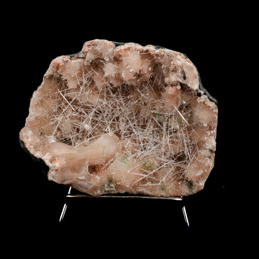 Scolecite Mesh Formation On Stilbite, Heulandite Natural Mineral Speci…  https://www.superbminerals.us/products/scolecite-mesh-formation-on-stilbite-heulandite-natural-mineral-specimen-b-5258  Features: Scholecite crystals are interspersed throughout a very large Geode which is lined with beige Heulandite crystals. The sprays of Scolecite crystals are glossy, colourless, highly translucent, acicular (needle-like) in shape. 