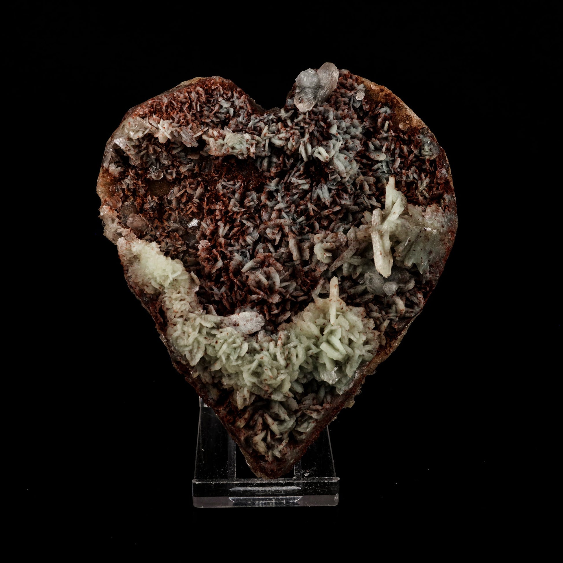 Scolecite on Stilbite Heart Shape Natural Mineral Specimen # B 6132 Scolecite Superb Minerals 