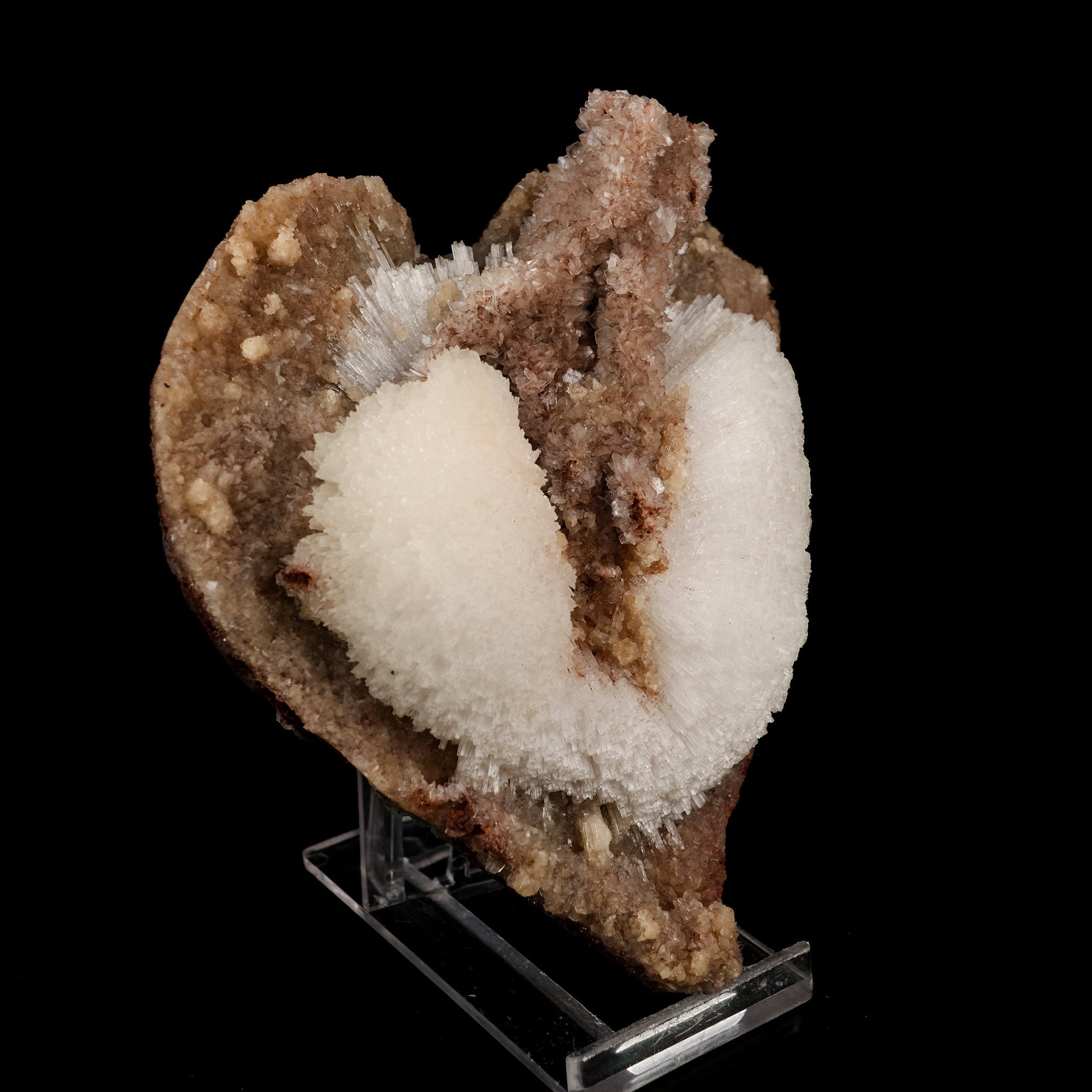 Scolecite on Stilbite Heart Shape Natural Mineral Specimen # B 6132 Scolecite Superb Minerals 