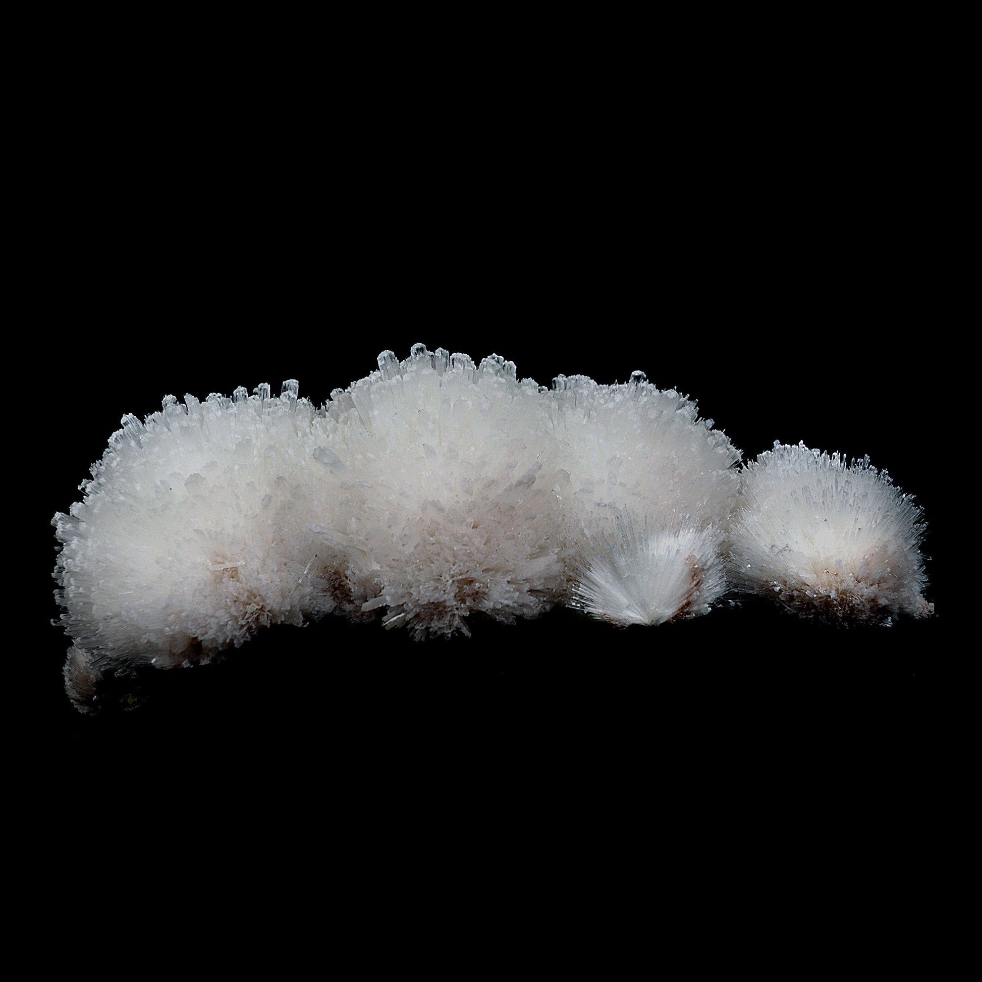 Scolecite Sphere on Matrix Natural Mineral Specimen # B 4763  https://www.superbminerals.us/products/scolecite-sphere-on-matrix-natural-mineral-specimen-b-4763  Features: This is a very rare and sculptural "starburst" of scolecite lathes from recent Pune discoveries that are thick, terminated, glassy, clear to translucent. By the time the blades reach the center of the piece, they have become quite compact. Colorless apophyllite crystals, strewn around like confetti,